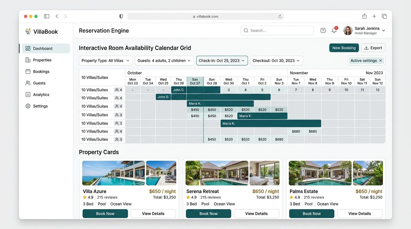 Hotel and Villa Booking SaaS Dashboard